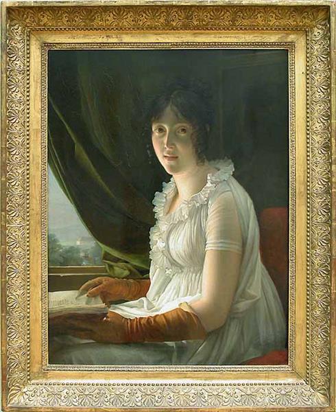 Portrait de Marie Dumont-Walbonne (1763-1818), future épouse du peintre Jacques-Luc Barbier, dit Barbier-Walbonne, 1798 - François Gérard