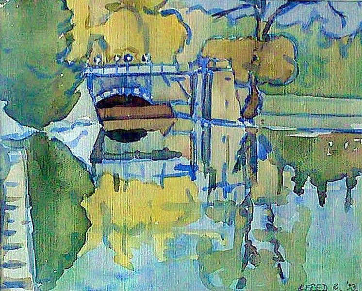 When I learned how to paint a watercolor in nature with a single color layer and without the pencil sketch, 1993 - Альфред Фредди Крупа