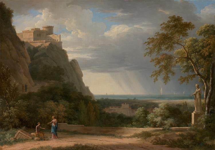 Classical Landscape with Figures and Sculpture, 1788 - Pierre-Henri de Valenciennes