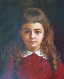 Petite fille en robe rouge - Жан Беннер