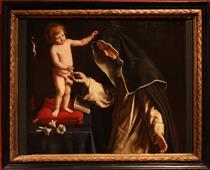 Saint Catherine of Siena with Baby Jesus - Джованні Батіста Сальві