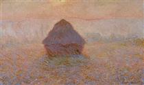 Meule, soleil dans la brume - Claude Monet