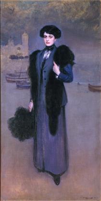 Portrait of Dolors Vidal - Ramon Casas i Carbó
