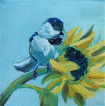 Bird with Sunflower - Emma Odette