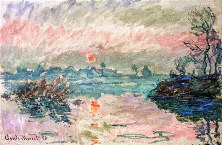 Sonnenuntergang bei Lavacourt, 1880 - Claude Monet