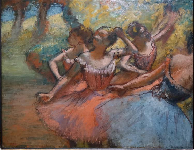 Four Ballerinas on Stage, 1885 - 1890 - Edgar Degas