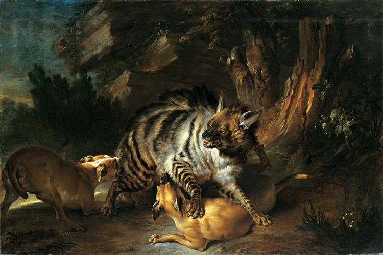 Hyena Attacked by Two Dogs, 1739 - Jean-Baptiste Oudry
