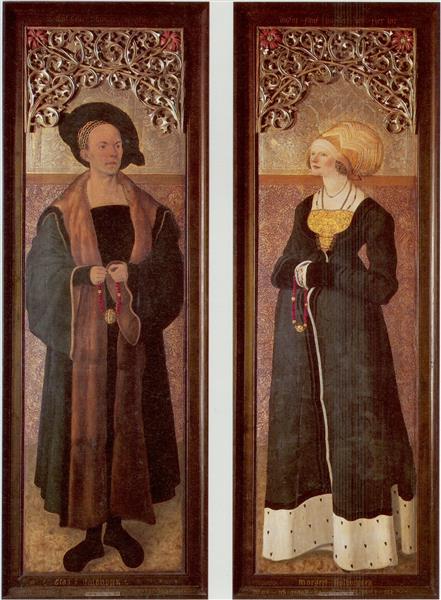 Stifterbild des Frankfurter Patriziers Claus Stalburg des Reichen  und seiner Frau Margarethe vom Rhein, 1504 - Jerg Ratgeb