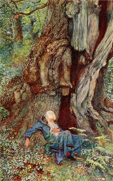 And in the hollow oak he lay as dead, 1913 - Eleanor Fortescue-Brickdale