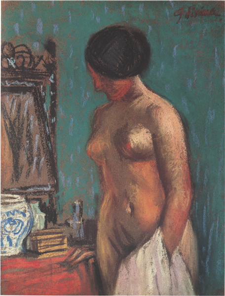 Nude (in Fornt of a Mirror) - 藤島武二