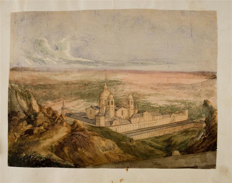 View of El Escorial Monastery, 1858 - Martín Rico y Ortega