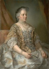 Portrait of Maria Theresa, Sovereign of Austria, Hungary and Bohemia - Жан Етьєн Ліотар