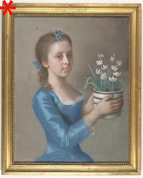 Girl with a Hyacinth Flower Pot (possibly a portrait of Lady Caroline Russell, later Duchess of Marlborough), c.1750 - c.1760 - Жан-Этьен Лиотар
