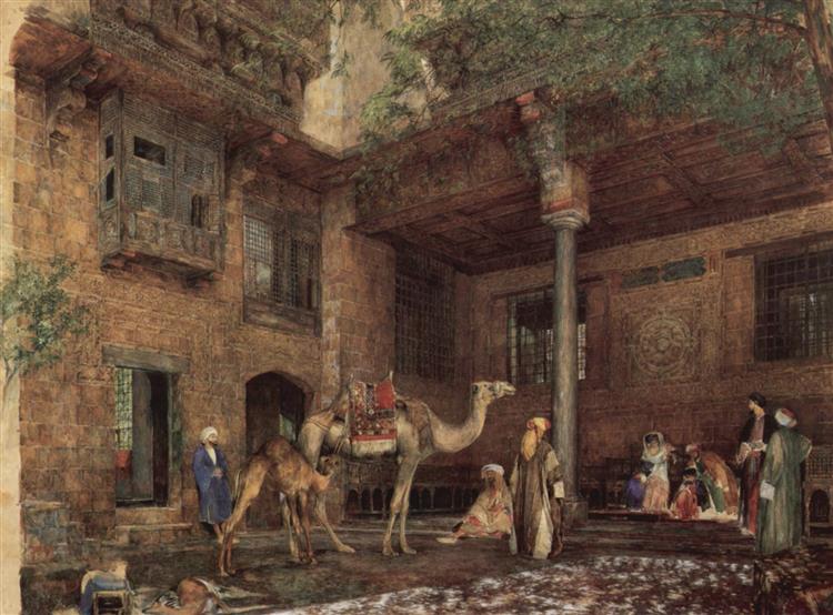 Courtyard in the painter's house in Cairo, 1851 - John Frederick Lewis