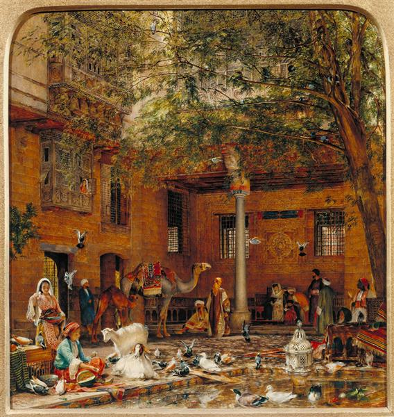 Study for 'the Courtyard of the Coptic Patriarch's House in Cairo', 1864 - John Frederick Lewis