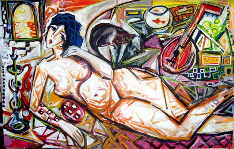 Naked woman with hookah, 2011 - HRASARKOS