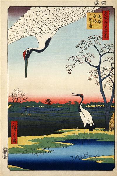 102. Minowa, Kanasugi and Mikawashima, 1857 - Hiroshige