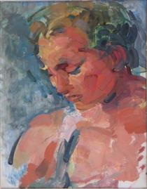 Portrait of a girl with blond hair - Rosemarie Beck