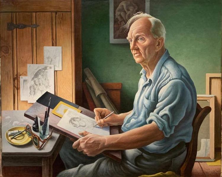 Denys Wortman Paints Thomas Hart Benton, 1953 - Томас Гарт Бентон