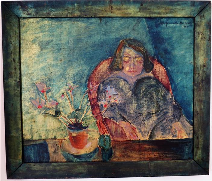 Girl with Cyclamen, 1921 - Walter Gramatté