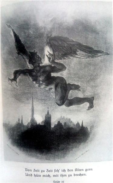 Mephistopheles, 1828 - Ежен Делакруа