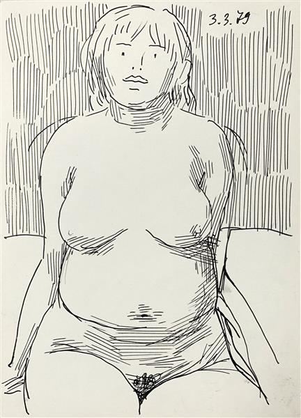 Nude sitting, 1979 - Hryhorii Havrylenko