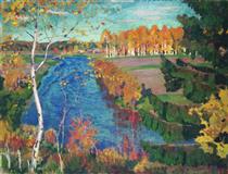 Autumn on the Tosna river - Arkady Rylov