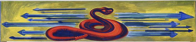 Panel 2. Snake and Spears - The Epic of American Civilization, 1932 - 1934 - José Clemente Orozco