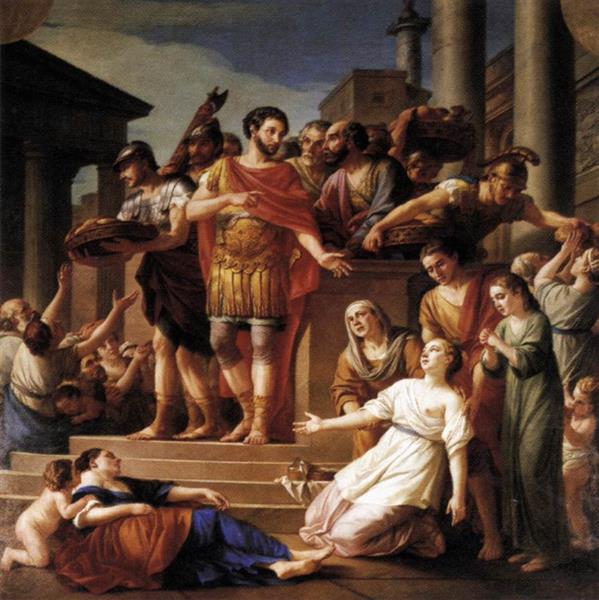 Marcus Aurelius Distributing Bread to the People, 1765 - Жозеф-Мари Вьен