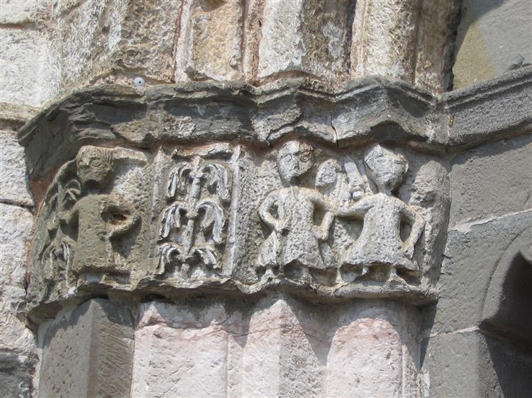 Капітель, Ротонда Сан-Томе, Бергамо, Італія, c.1100 - Романська архітектура