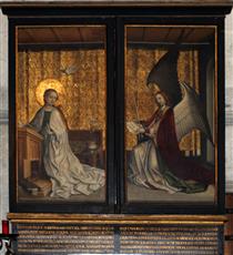 The Annunciation (The Dombild Altarpiece, close) - Stefan Lochner