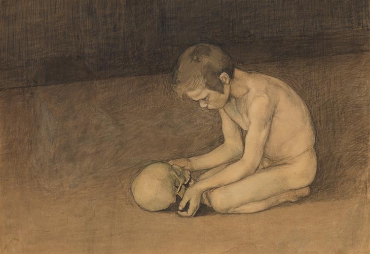 Boy with Skull, 1893 - Магнус Енкель