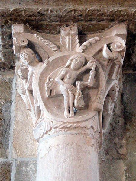 Capital, Vézelay Abbey, France, 1120 - 1150 - Romanesque Architecture