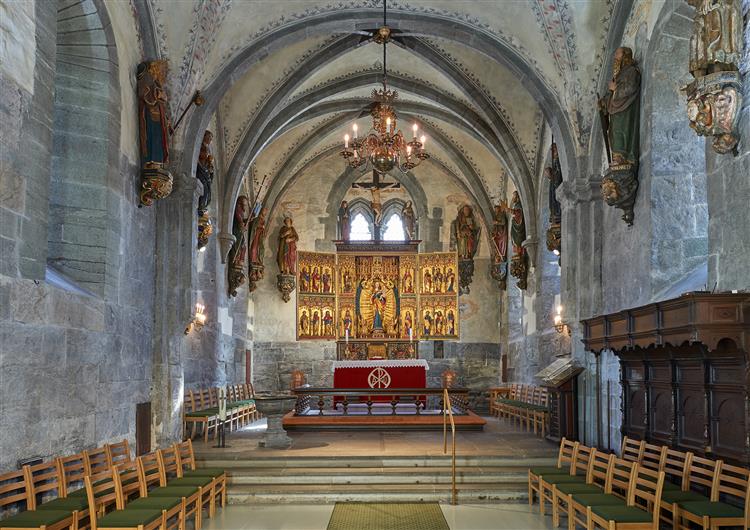 Interior of St Mary's Church, Bergen, Norway, 1180 - Romanesque Architecture