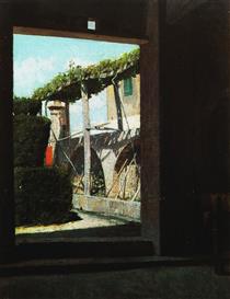 View from the Cellar of Diego Martelli - Giuseppe Abbati