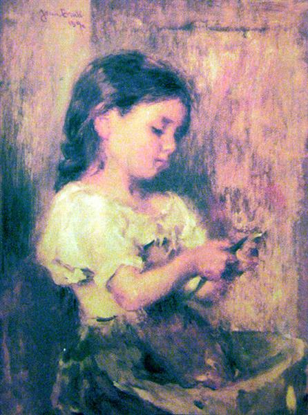 Girl peeling potatoes, 1890 - Joan Brull