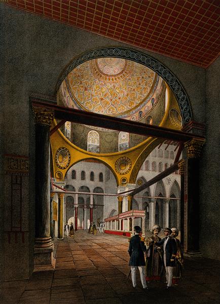 Interior of the Al-Aksa Mosque, Jerusalem - Oswald Achenbach