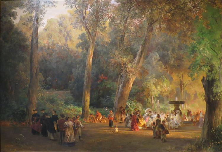 In the Park of Villa Torlonia, 1880 - Освальд Ахенбах