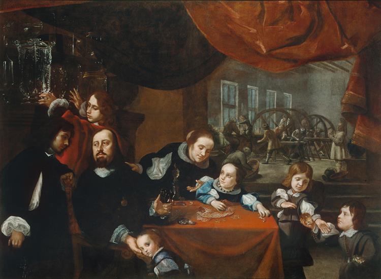 Portrait of the Gem-Cutter Dionysius Miseroni and His Family, 1653 - Карел Шкрета