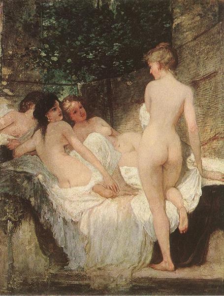 After the Bath, 1880 - Карой Лотц