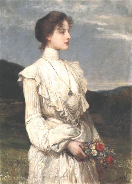 Spring (portrait of Ilona Lippich), 1894 - Károly Lotz