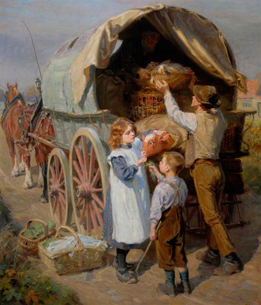The Market Wagon, 1906 - Ralph Hedley