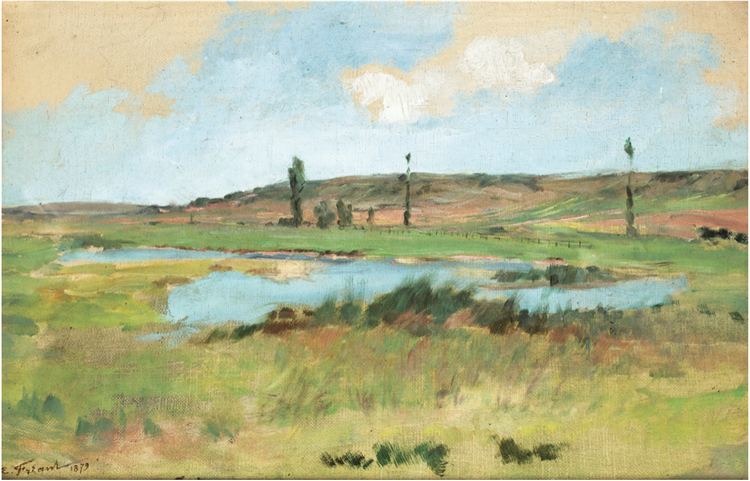 Landscape with a pond, 1879 - Эмиль Фриан