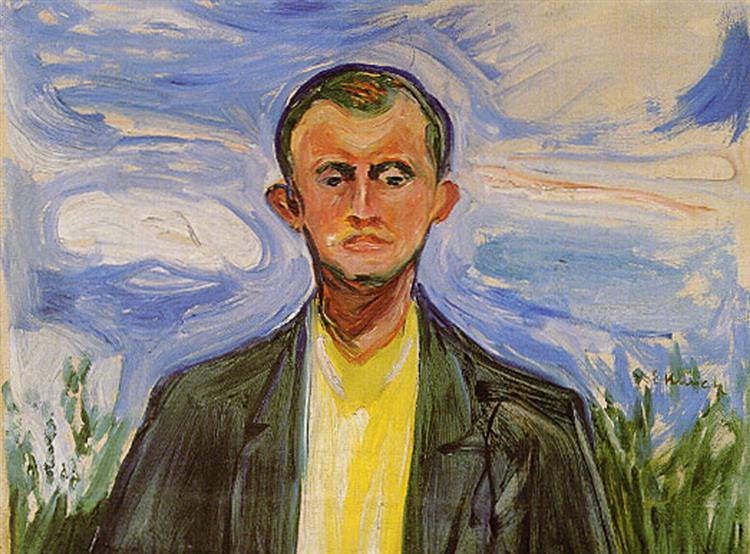 Self-Portrait in Front of Blue Sky, c.1908 - 孟克