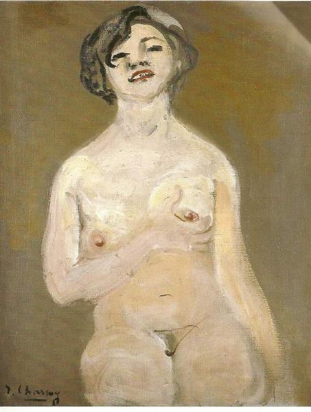 Nude Holding Her Breast, c.1920 - Émilie Charmy