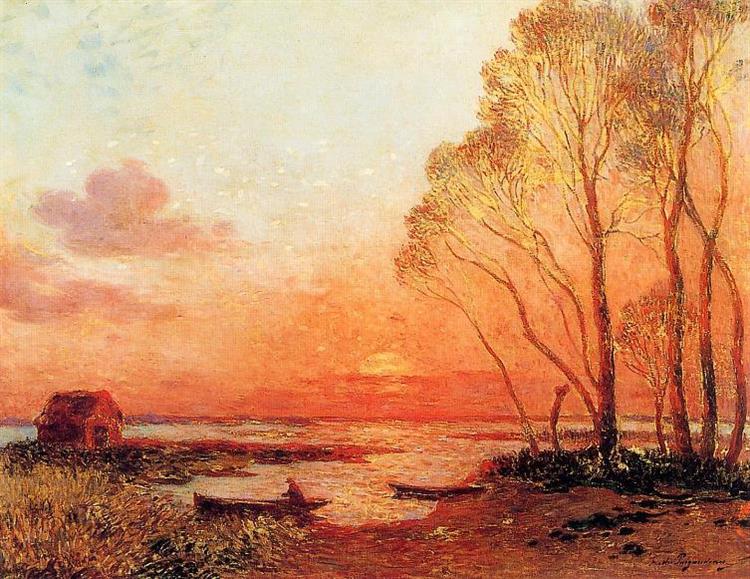 Sunset in Briere Iii, c.1926 - Ferdinand du Puigaudeau