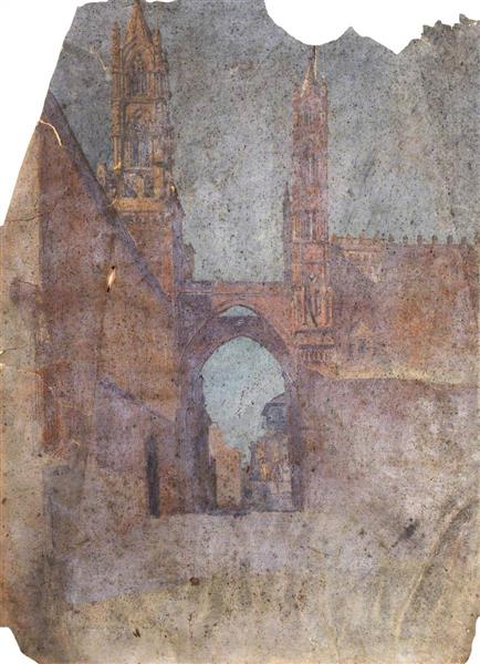 Behind the Cathedral at Palermo, 1840 - 1844 - Thomas Stuart Smith