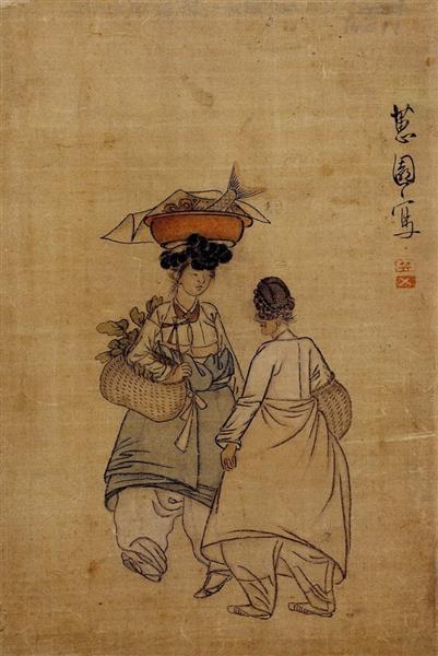 Women at Fish Market, c.1800 - Син Юн Бок