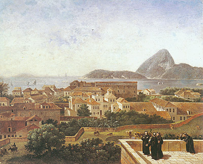 Entrance of the Bay and the city of Rio from the terrace of Saint Anthony's convent in 1816, 1816 - Никола-Антуан Тоне