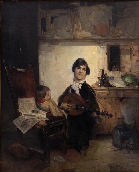 Sciancato Playing The Mandolin (The Storyteller), 1852 - Girolamo Induno
